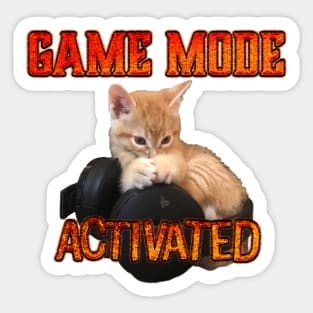 Gamer Kitten Game Mode Activated Sticker